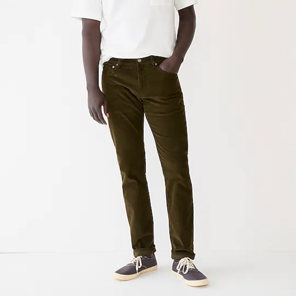 JCrew 484 Slim-fit corduroy pant in olive W 31 L 30